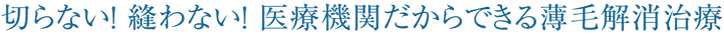 切らない！ 痛くない！ 医療機関だからできる確実な薄毛治療